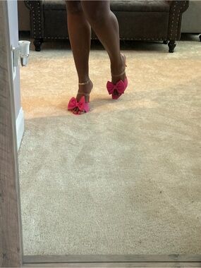 Women’s Hot Pink Bow Slide Sandals